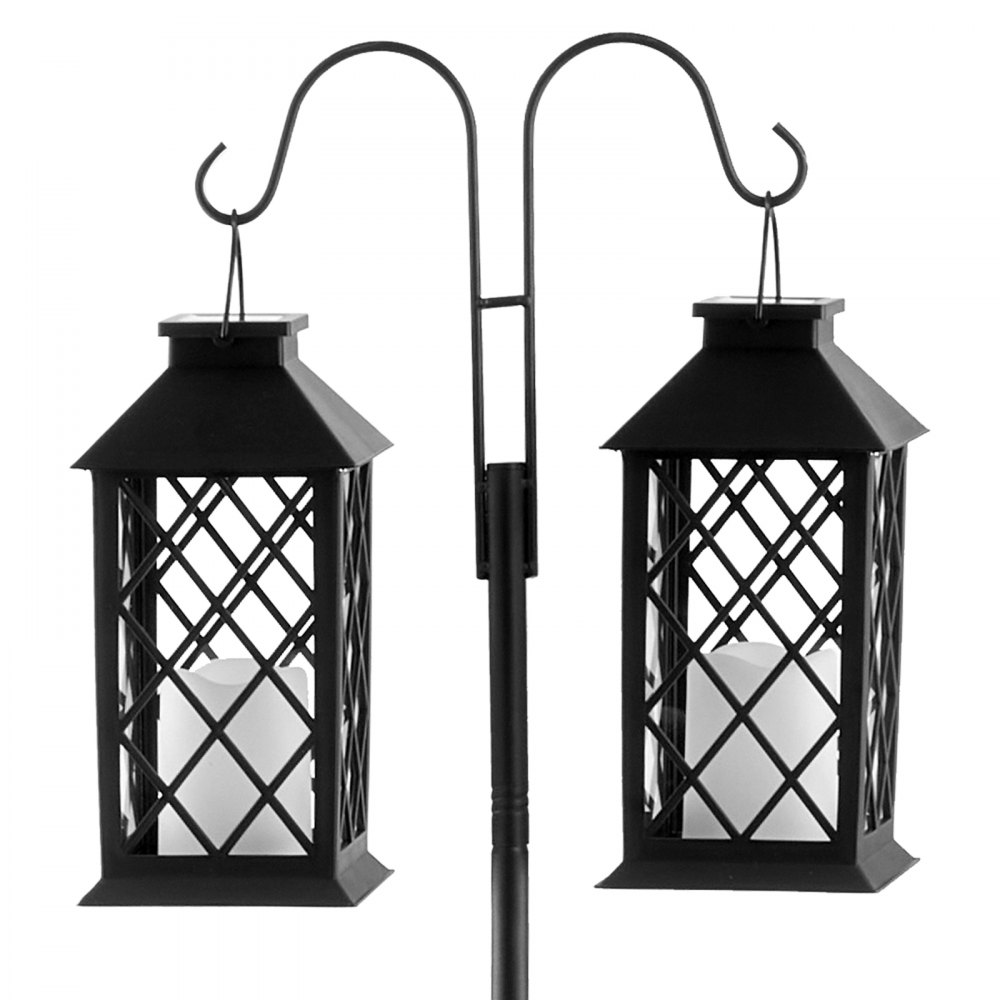 VEVOR Schäferhaken 8er-Pack, Hirtenhaken 195 cm, Garten Doppelhaken Laternenstab, 1,9 cm dicke Gartenhaken zum Aufhängen von Kolibri-Futterspendern, Pflanzenkörben, Solarlaternen, Windspielen