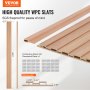 VEVOR Akustikpaneele, Akustikplatten, 2450 x 166mm, WPC-Akzent-Holzwandpaneele für moderne Innenwände, Wandpaneele in Holzoptik für stilvolles Dekor & Geräuschreduzierung, Eschenholz, 8er-Set