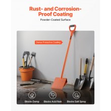 VEVOR Schindelschaufel, 1 Stk., Schindelentferner mit D-Griff, Dachtrenner aus hochhartem 45#-Stahl, Schieferabzieher, leichtes Werkzeug zum einfachen Abreißen von Dachpappe & Nägeln, Orange