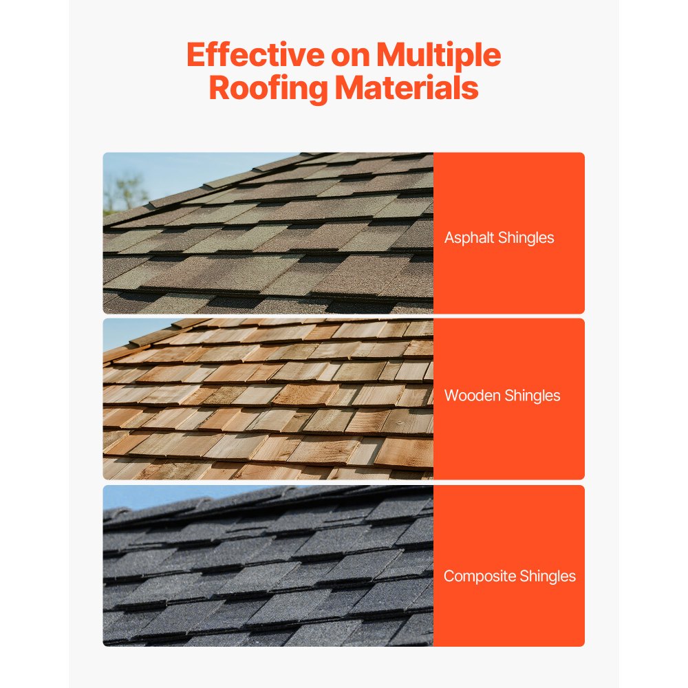 VEVOR Schindelschaufel, 4 Stk., Schindelentferner mit D-Griff, Dachtrenner aus hochhartem 45#-Stahl, Schieferabzieher, leichtes Werkzeug zum einfachen Abreißen von Dachpappe & Nägeln, Orange