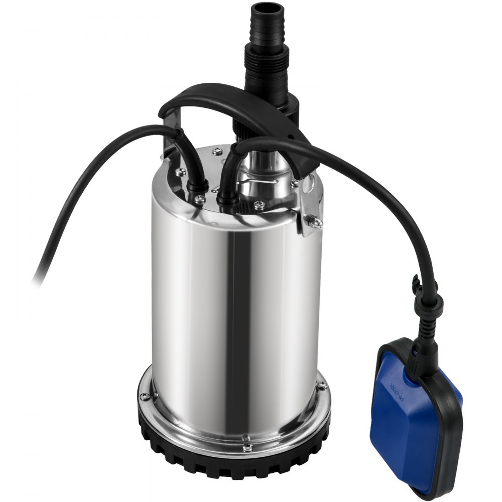 VEVOR Schmutzwasserpumpe 550W Tauchpumpe 230V Gartenpumpe Durchfluss 9500L/h Schmutzwassertauchpumpe IPX8 Auslass zuschneidbar zum Pumpen von Wasser aus Schwimmbädern Teichen Kellern
