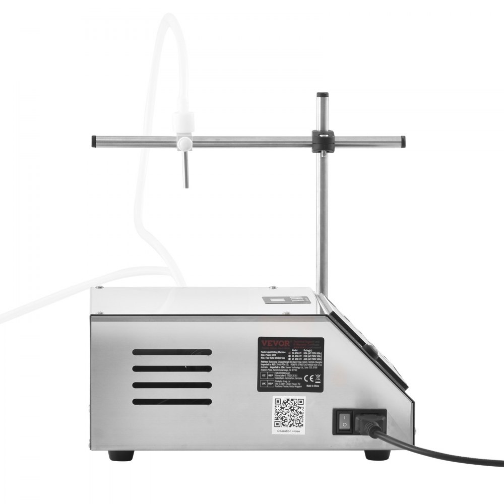 VEVOR Abfüllmaschine Automatisch/Pedalschalter Flüssigkeitsabfüllmaschine 650 ml/min Flaschenabfüllmaschine 29,5 x 24 x 13,7 cm Pastenfüllmaschine Edelstahl 201 Füllmaschine Digital Wein Milch usw.