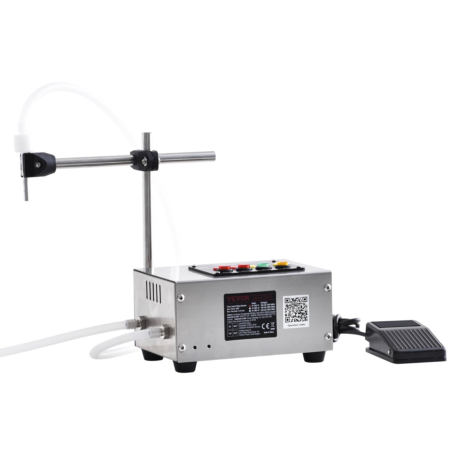 VEVOR Flüssigkeitsfüllmaschine, 10–4000 ml Füllkapazität, automatische Flaschenfüllmaschine, Abfüllmaschine, digitale Steuerung für Milch, Wasser, Wein, Getränke, Sojasauce, Essig, Alkohol (einzelne D