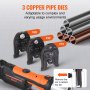 VEVOR Presswerkzeug und Akku-Set, Pro Presswerkzeug, elektrisches Rohrcrimpwerkzeug mit V15-, V22-, V28-Backen, Presswerkzeug-Set mit 2 Stück 18-V-4,0-Ah-Akku, Schnellladegerät und Tragetasche