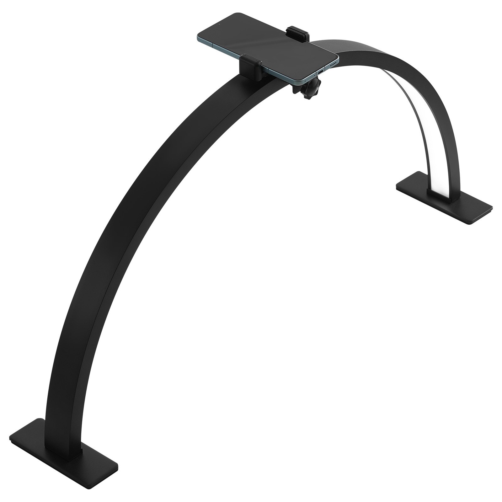 VEVOR Desktop Halbmondlicht für Nägel mit Telefonhalter (30 W 76 cm lang) Nageltechniklicht, Nageltischlampe mit einstellbarer Helligkeit, LED-Tischleuchte für Nageltechniker Wimpernverlängerung