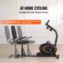 VEVOR Liegeergometer Sitz-Heimtrainer Liegefahrrad Magnetischer Widerstand LCD