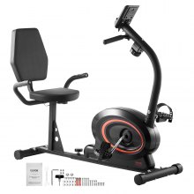 VEVOR Liegeergometer Sitz-Heimtrainer Liegefahrrad Magnetischer Widerstand LCD