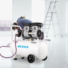 VEVOR Flüsterkompressor 50 L, Leise Ölfrei Kompressor 750 W, Ölfrei Luftkompressor 68 dB, Druckluftkompressor 230 V, Silent Druckluft Kessel 170 L / min Abgasvolumen, mit Eingebautem Abluftventilator