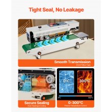 VEVOR 600W Kontinuierlich Versiegelungsmaschine Siegelmaschine Sealer Horizontal