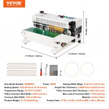 VEVOR Kontinuierliche Versiegelungsmaschine Siegelmaschine Sealer 100mm Förderbandbreite