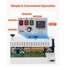 VEVOR Kontinuierliche Versiegelungsmaschine Siegelmaschine Sealer 100mm Förderbandbreite
