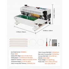 VEVOR Kontinuierliche Versiegelungsmaschine Siegelmaschine Sealer 100mm Förderbandbreite