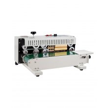 VEVOR Kontinuierliche Beutelbandschweißmaschine, 0,24-0,47 Zoll/6-12 mm Schweißbreite, Horizontale Bandschweißmaschine mit digitaler Temperaturregelung, Beutelschweißgerät für 0,02-0,8 mm Plastikbeutel mit Zählfunktion