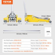 VEVOR Rangierwagenheber 3t Wagenheber Hydraulischer Autoheber Doppelkolben