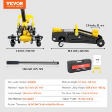 VEVOR Rangierwagenheber 1,5t Wagenheber Hydraulischer Autoheber Einzelkolben