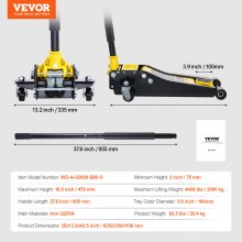 VEVOR Rangierwagenheber 2t Wagenheber Hydraulischer Autoheber Doppelkolben Eisen