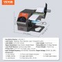 VEVOR Automatischer Etikettenspender, Breite 5–115 mm, Länge >5 mm, Etikettenabstreifer, Etikettentrennmaschine, stufenlose Geschwindigkeitseinstellung Etikettenapplikator, 24-V-Kupferspulenmotor
