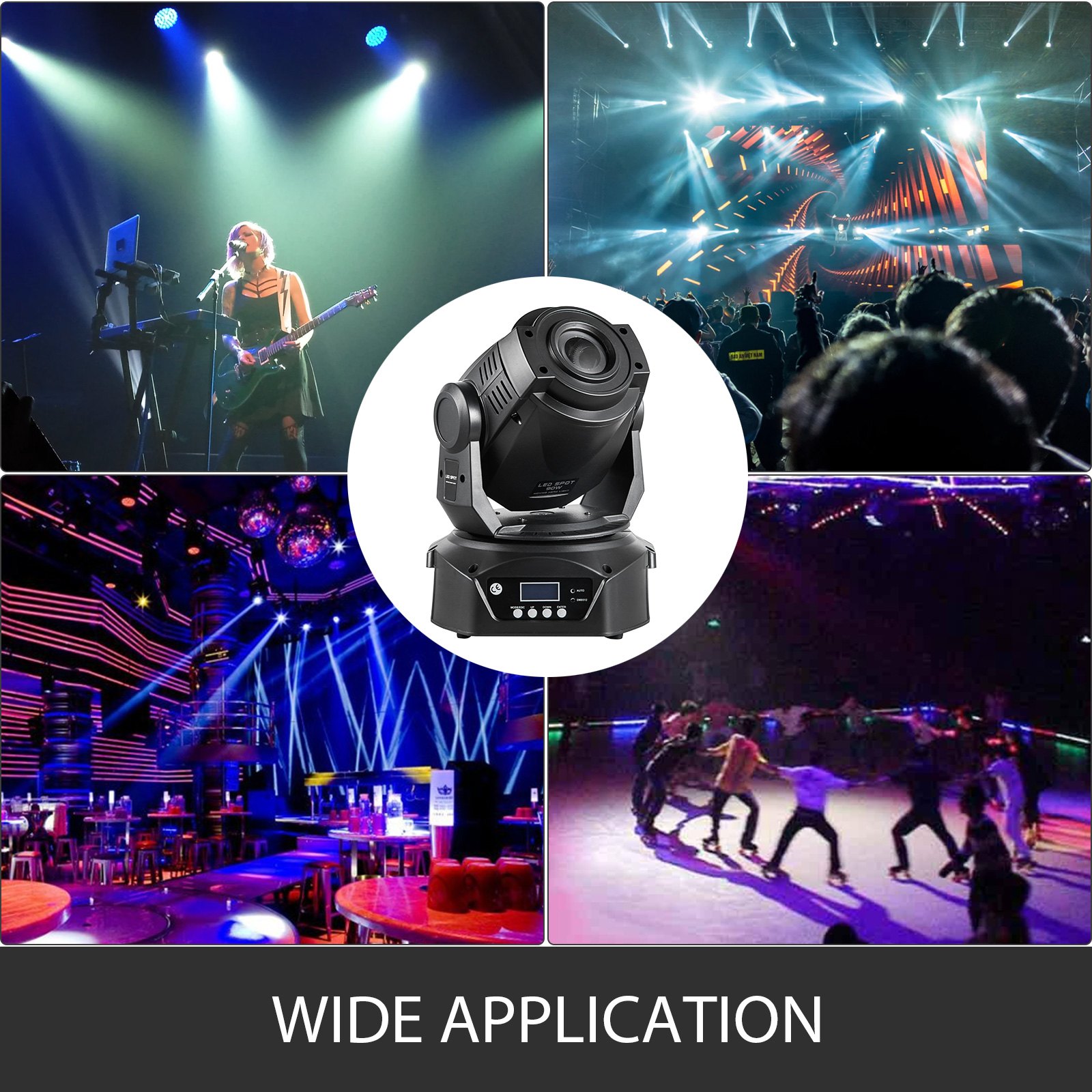 2X 30W LED Moving Head Licht DMX 512 Bühnenlicht Bühnenbeleuchtung 7 Farbwechsel