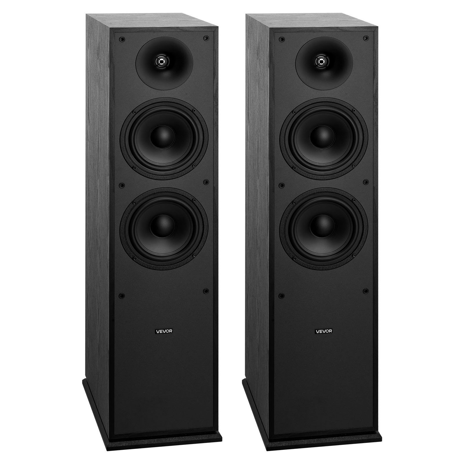 VEVOR Passiv Standlautsprecher Paar, 2-Wege, mit 2,54 cm Hochtöner, zwei 16,51 cm Tieftönern, 400 W Spitzenleistung, 65 Hz–20 kHz Frequenzgang, robustes MDF-Gehäuse, für Home-Audio, Paar