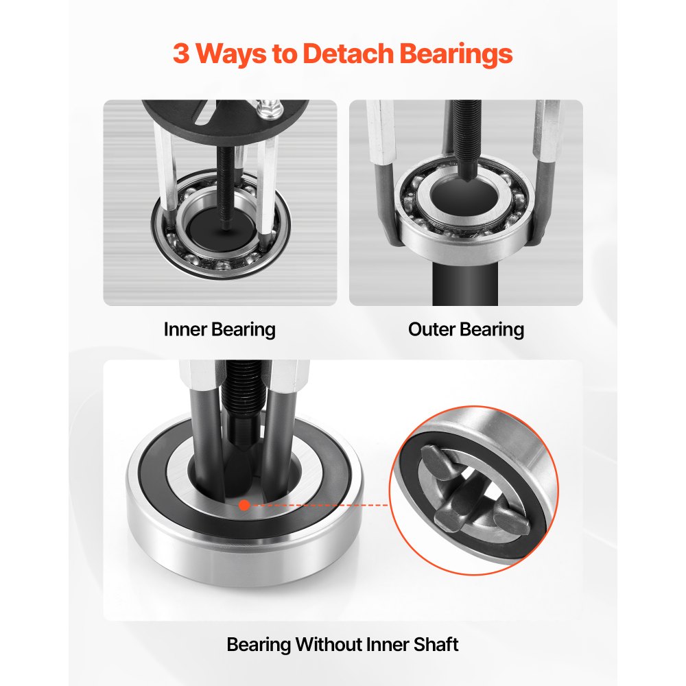 VEVOR 21-in-1 Bearing Puller Set, 21 PCS 3-Jaw Hook Puller for Internal External Bearings and Bearing Without Inner Shaft, Multifunctional Bearing Removal Tool with Heavy Duty Portable Storage Case