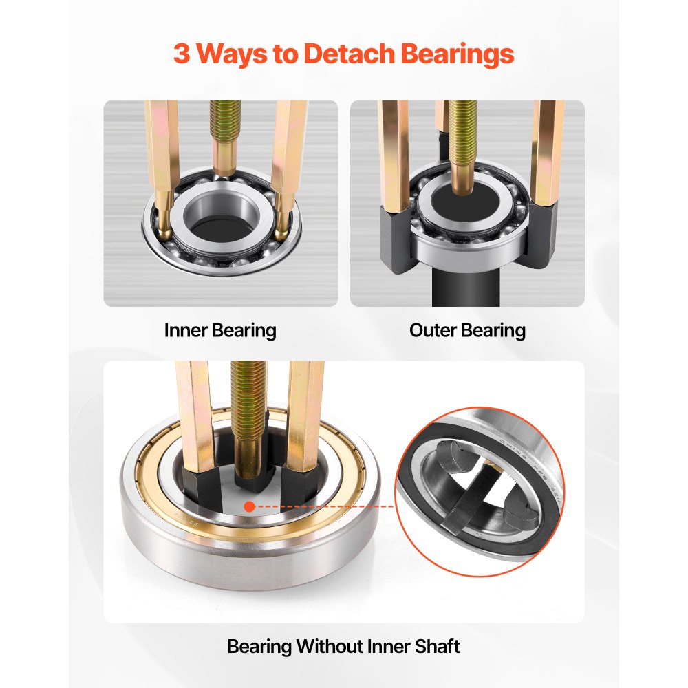 VEVOR 36-in-1 Bearing Puller Set, 36 PCS 3-Jaw Hook Puller for Internal External Bearings and Bearing Without Inner Shaft, Multifunctional Bearing Removal Tool with Heavy Duty Portable Storage Case