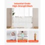 VEVOR einziehbares Babygitter 87 cm hoch, ausziehbar bis 140 cm breit, Gitter für Kinder oder Haustiere, Netzmaterial, einfach zu installieren, für Innentreppen Türen Flure Spielzimmer Weiß