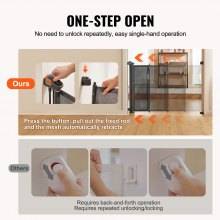 VEVOR Türschutzgitter Treppenschutzgitter Max. 295 cm Ausziehbares Babygitter 87 cm Hohe, Turschutzgitter Haustiere Kinderschutzgitter Schwarz, Treppengitter zum Klemmen für Baby Hundegitter Draußen