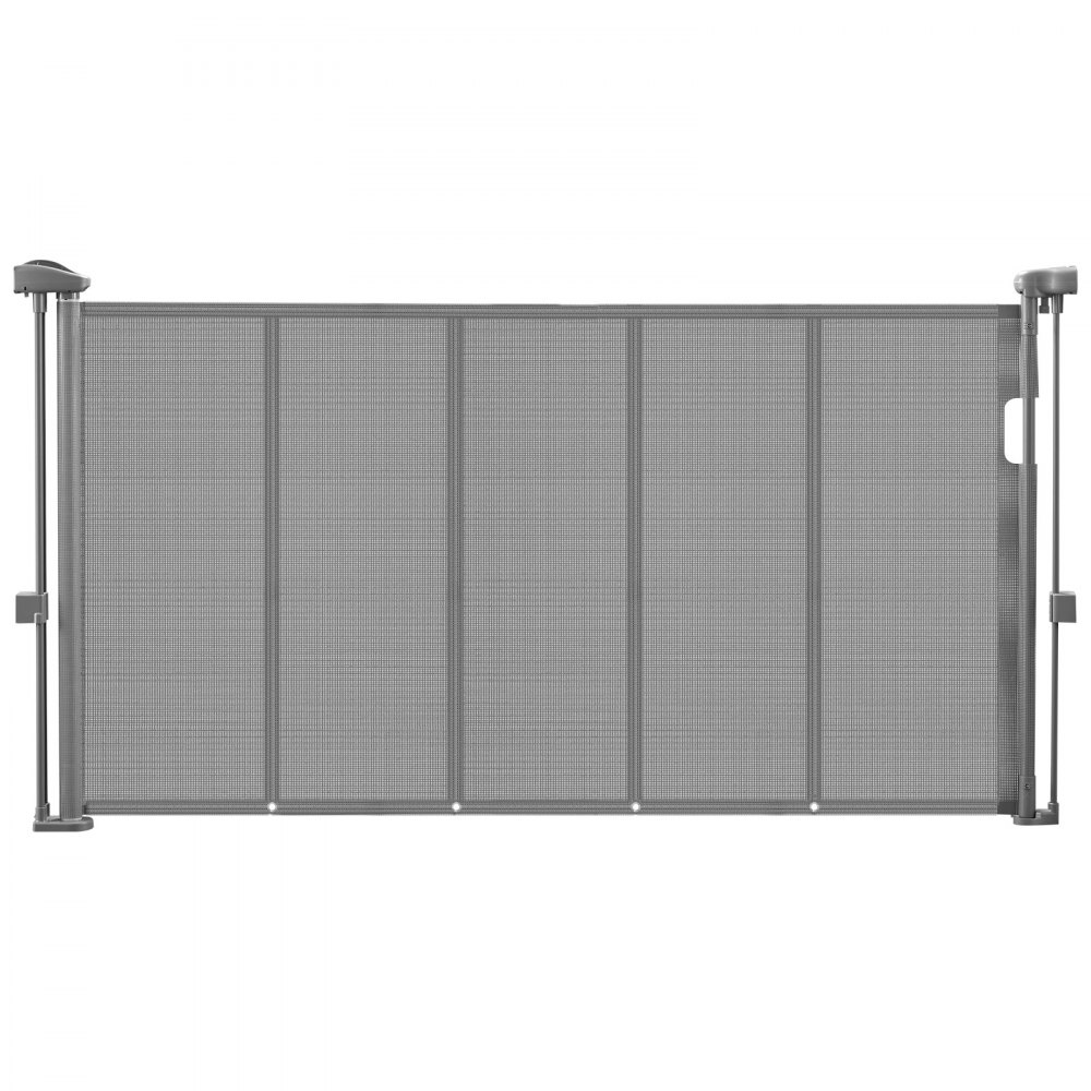 VEVOR einziehbares Babygitter (87 cm hoch ausziehbar bis 140 cm breit) ausziehbares Gitter für Kinder Haustiere, Netzmaterial, Treppenschutzgitter für Innentreppen, Türen, Flure, Spielzimmer, Grau