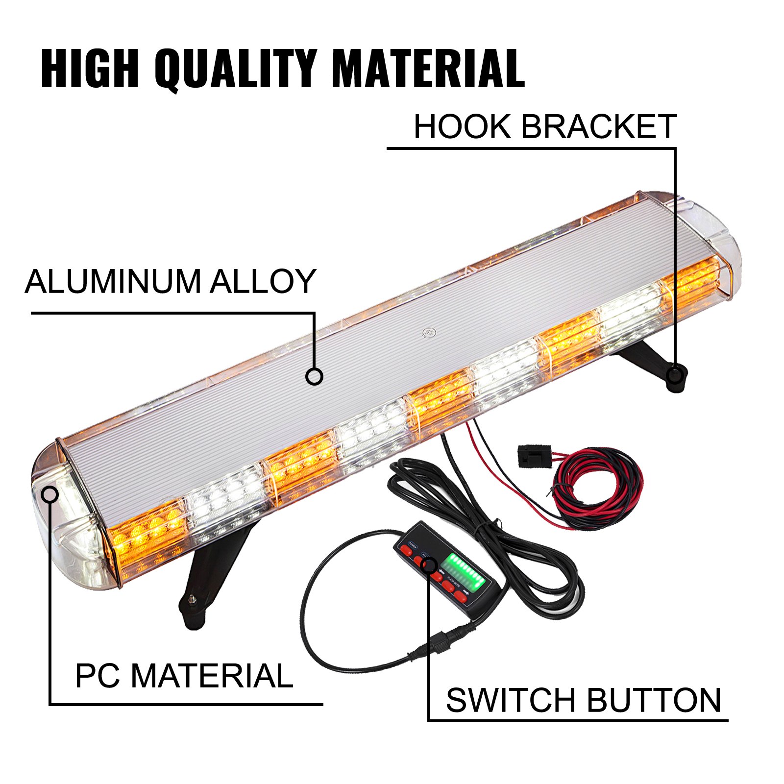 Auto Dach Warnblitzer Warnleuchte Magnet Strobe Blitzleuchte Licht 12-24v 1200mm