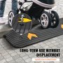 VEVOR Schwellenrampe Vollgummi Türschwellenrampe 15Tonnen Tragfähigkeit Bordsteinrampe mit Kanal 113x24,1x2,5cm Rollstuhlrampe Auffahrrampe Gummirampe Ideal für unebenen Boden Bordsteinkanten