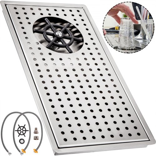Tropfblech Aus Edelstahl Zum Einlassen Inklusive Gläserdusche 1/2" Gläserspüler