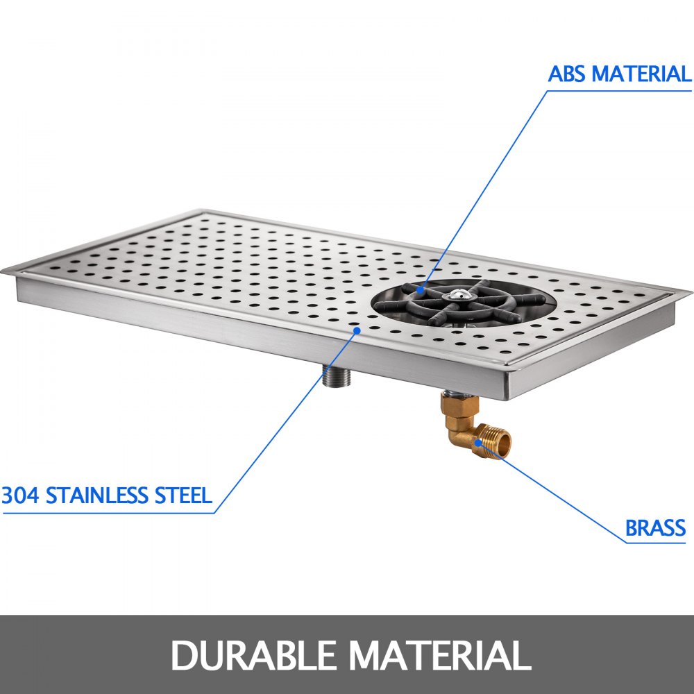 Tropfblech Aus Edelstahl Zum Einlassen Inklusive Gläserdusche 1/2" Gläserspüler