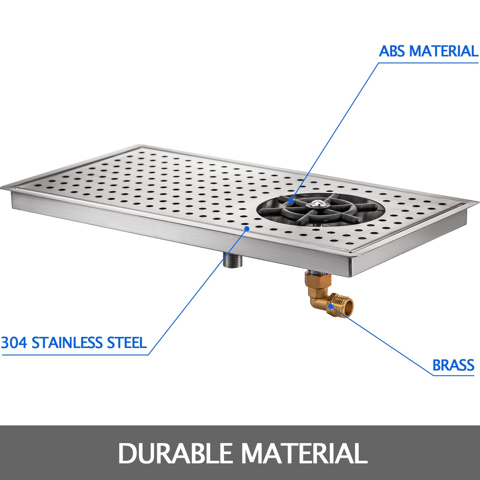 Tropfblech Aus Edelstahl Zum Einlassen Inklusive Gläserdusche 1/2" Gläserspüler