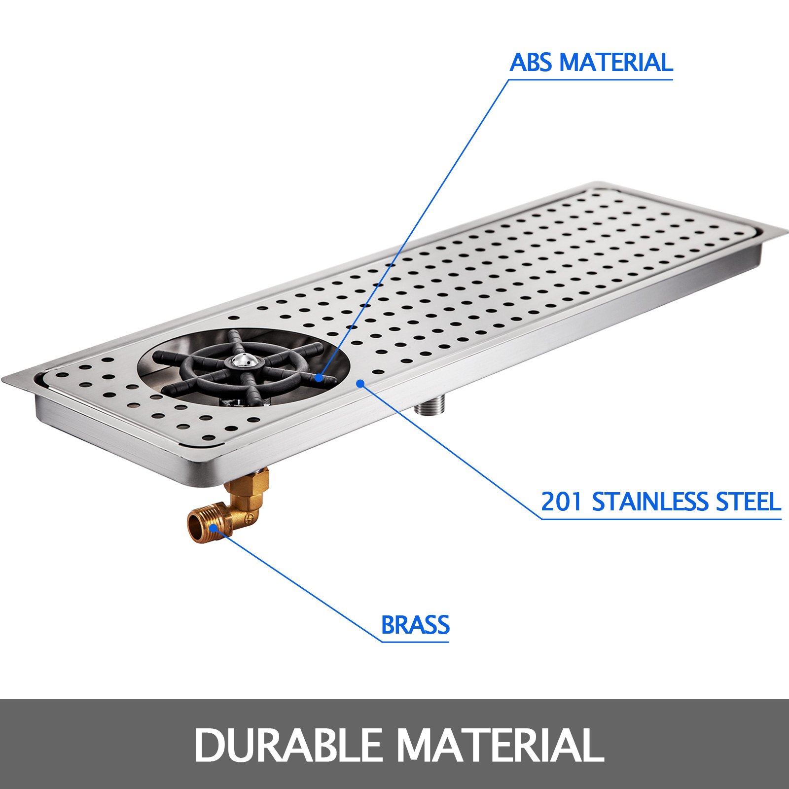 Tropfblech Aus Edelstahl Zum Einlassen Inklusive Gläserdusche 1/2" Gläserspüler