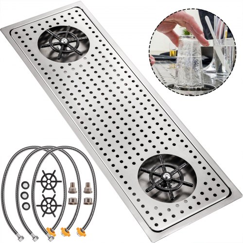 Tropfblech Aus Edelstahl Zum Einlassen Inklusive Gläserdusche 1/2" Gläserspüler