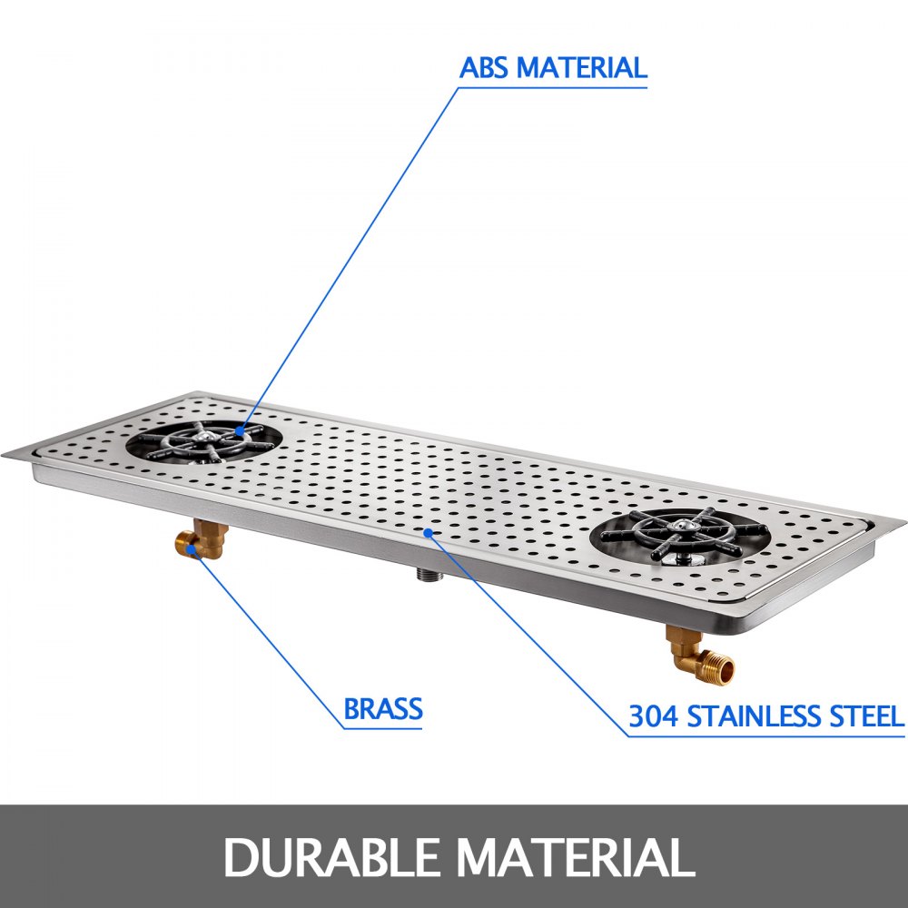 Tropfblech Aus Edelstahl Zum Einlassen Inklusive Gläserdusche 1/2" Gläserspüler