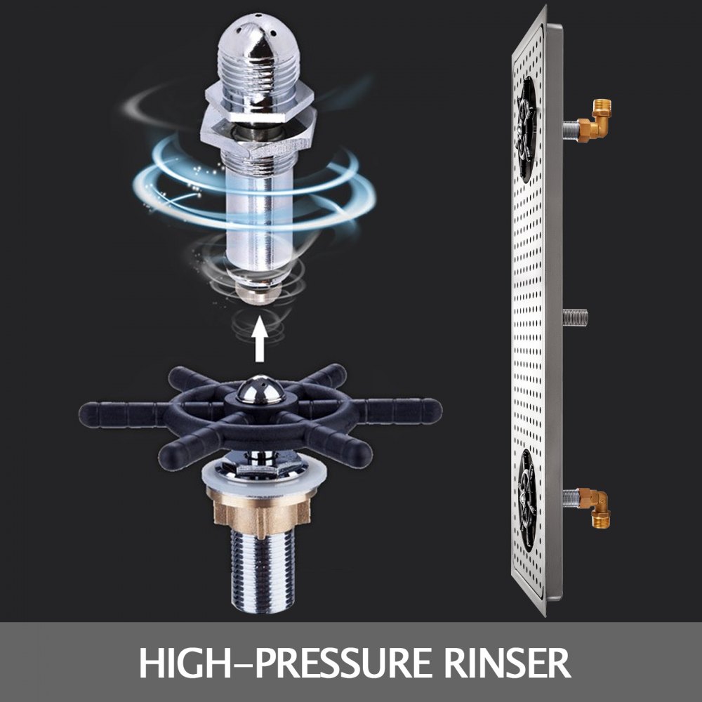 Tropfblech Aus Edelstahl Zum Einlassen Inklusive Gläserdusche 1/2" Gläserspüler