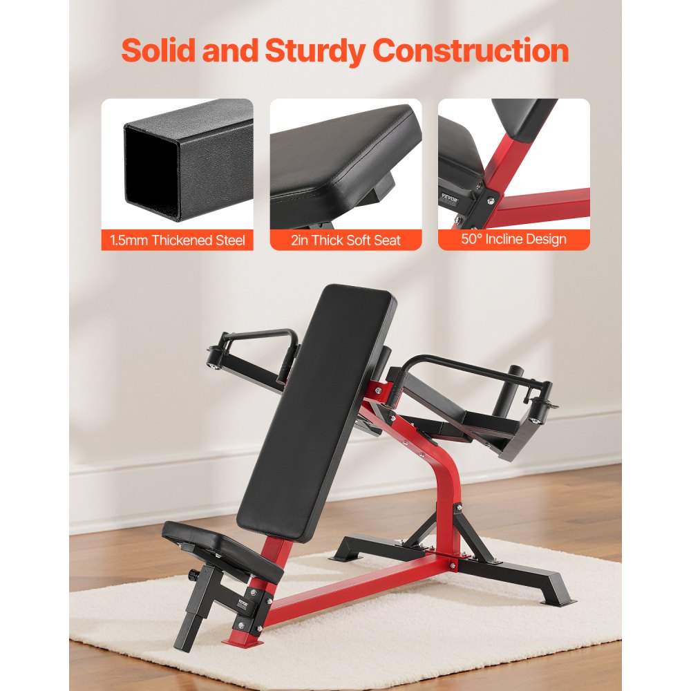 VEVOR Trainer for chest and posterior deltoid muscles (incline), 204 kg loadable chest machine, adjustable fitness chest bench set, home fitness equipment for upper body strength training