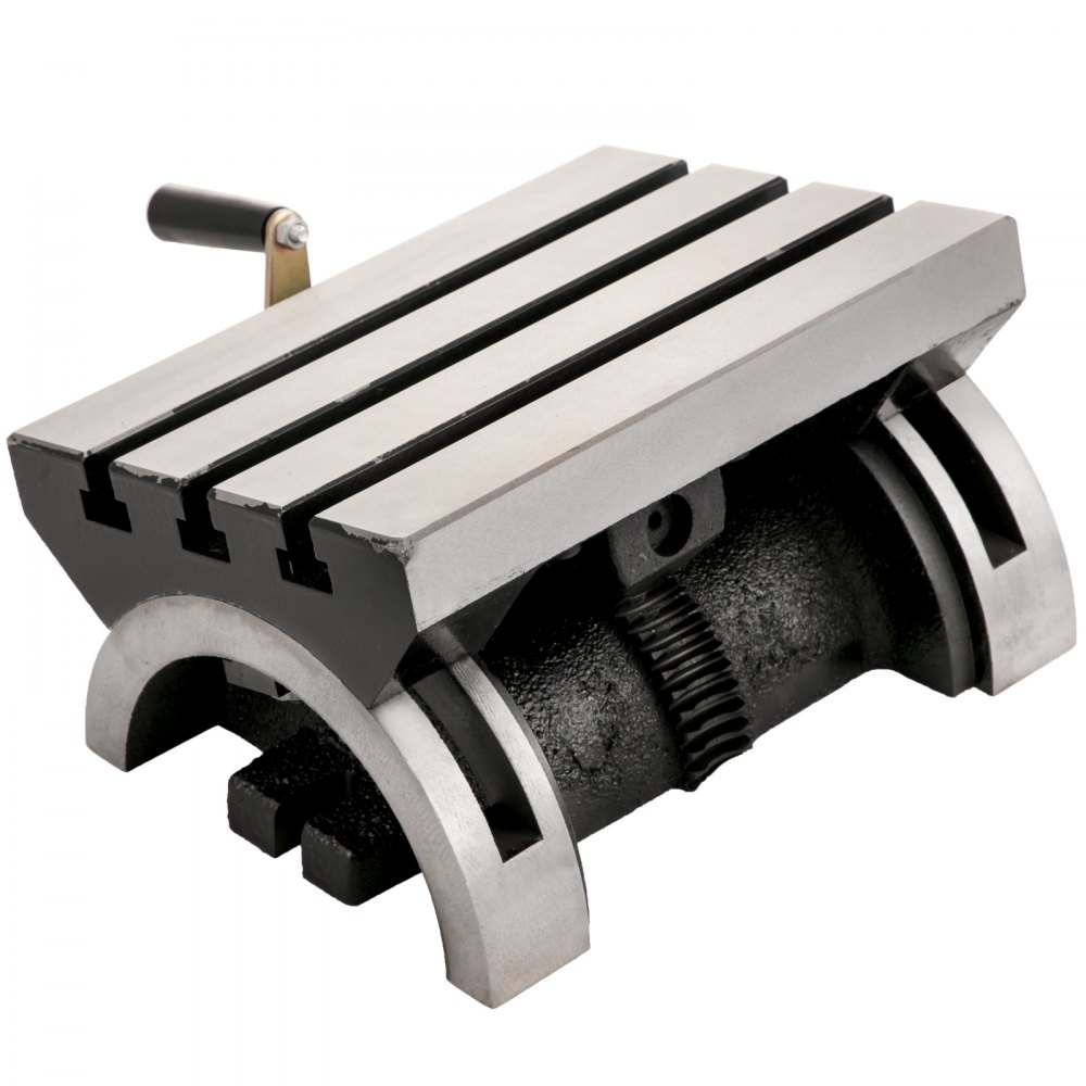 VEVOR Kippfrästisch 7x5 Zoll Kippwinkelfräsmaschine 0-90° Verstellbare Schwenkwinkelplatte mit 3 T-Nuten und einer verstellbaren Kurbel Robuste Kippfräsmaschine zum Schleifen
