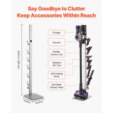 VEVOR 126cm Staubsaugerständer Dyson Multi-Modelle Aufbewahrungshalterung Silber