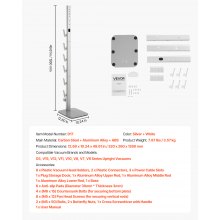VEVOR 126cm Staubsaugerständer Dyson Multi-Modelle Aufbewahrungshalterung Silber