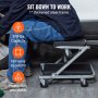 VEVOR 2 in 1 KFZ Werkstatt Rollbrett Werkstattliege, Montageliege Werkstatthocker 915 x 415 x 128 mm Montagerollbrett Sitz, Stahl + Vinyl 360° Lenkrollen Klappsitz bis 136 kg Belastbar Rollliege