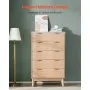 VEVOR Kommode mit 5 geriffelten Schubladen, Holzkommode mit Schiebe- und Kippschutz, moderner minimalistischer Retro-Schubladenschrank Organizer für Wohnzimmer Schlafzimmer Flur (helles Holz)