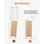 VEVOR Kommode mit 5 geriffelten Schubladen, Holzkommode mit Schiebe- und Kippschutz, moderner minimalistischer Retro-Schubladenschrank Organizer für Wohnzimmer Schlafzimmer Flur (helles Holz)