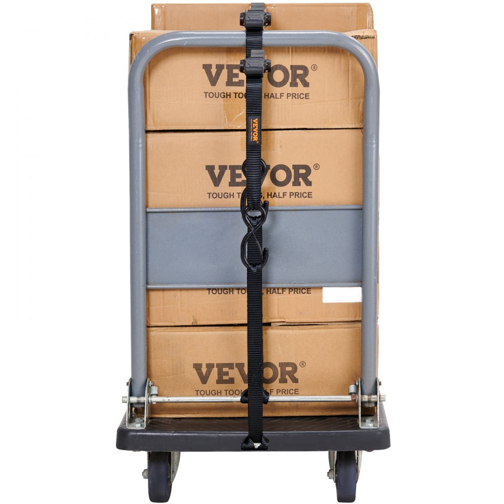 VEVOR 4er-Set Spanngurt 0,025 x 4,6 m Zurrgurt 998 kg Ratschenzurrgurt Polyester-Gurt Kohlenstoffstahl-Haken Befestigungsgurt Ratschenspanngurt Ideal für Motorräder Fahrräder Kajaks UTV Boote ATV