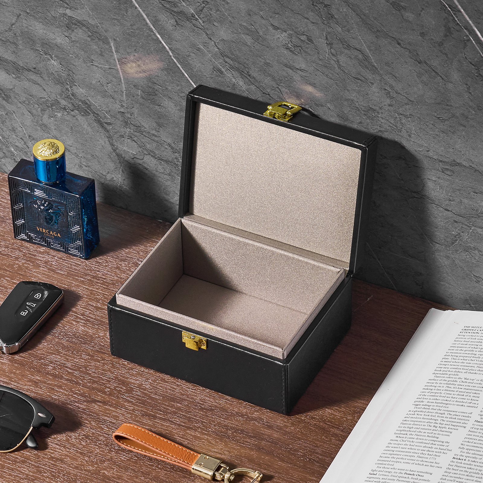 VEVOR Faraday Box Signalblockierungsbox aus PU-Leder, Schutzschild für schlüssellosen Schlüsselanhänger für WLAN RFID GPS Bluetooth und 5G, Diebstahlschutzbox und Anti-Hacking-Gehäuseblocker
