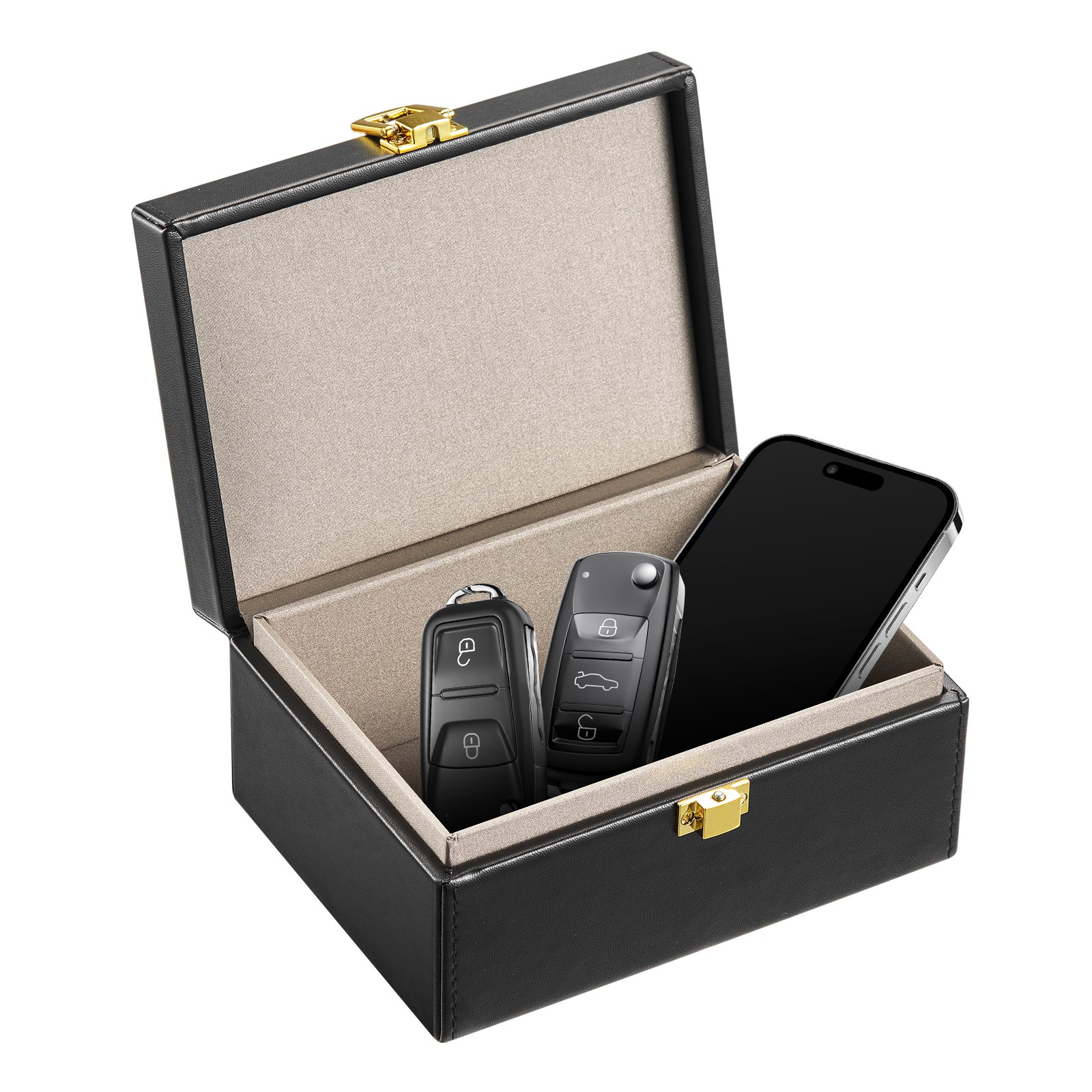 VEVOR Faraday Box Signalblockierungsbox aus PU-Leder, Schutzschild für schlüssellosen Schlüsselanhänger für WLAN RFID GPS Bluetooth und 5G, Diebstahlschutzbox und Anti-Hacking-Gehäuseblocker