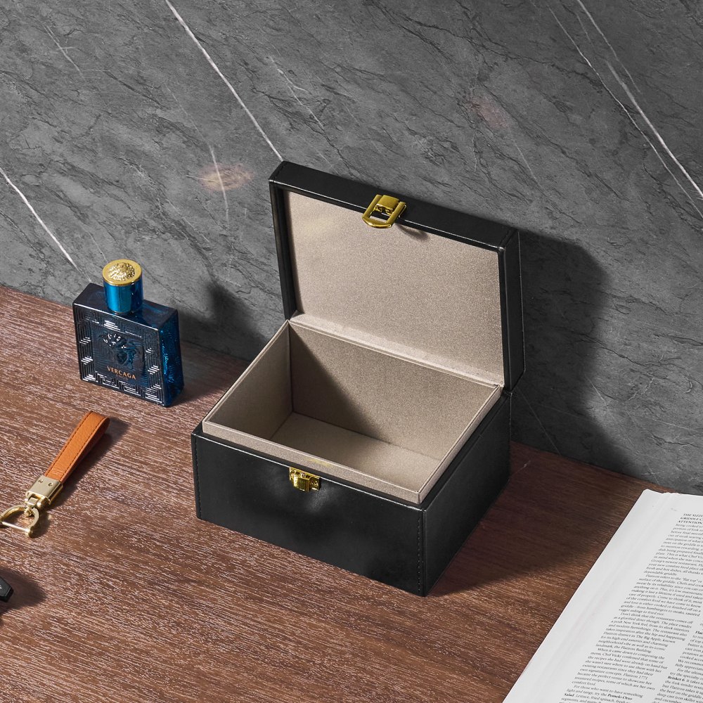 VEVOR  Faraday Box Signalblockierungsbox aus PU-Leder, Schutzschild für schlüssellosen Schlüsselanhänger für WLAN RFID GPS Bluetooth 5G, Diebstahlschutzbox 160 x 130 x 93 mm Schwarz