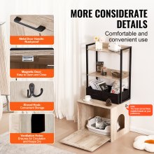 VEVOR Katzenschrank Katzentoilette Katzenhaus 2-stufig-Regal 599x500x1270mm 60kg
