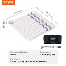 VEVOR Infrarot Wärmepad Amethyst-Edelsteine Therapiematte negative Ionen 46x46cm